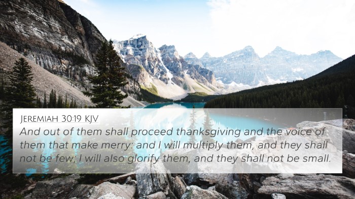 Jeremiah 30:19 KJV Bible Verse Image