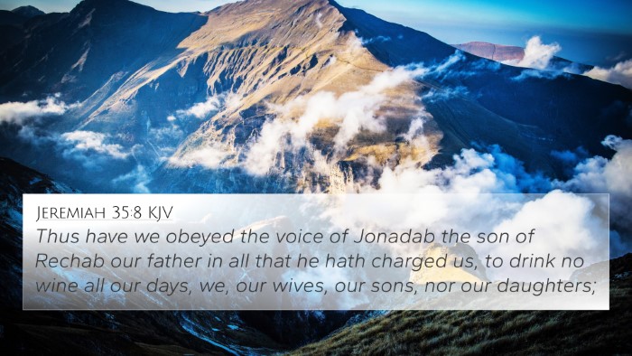 Jeremiah 35:8 KJV Bible Verse Image