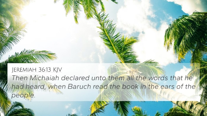Jeremiah 36:13 KJV 4K Wallpaper - Then Michaiah declared unto them all the words - 4K Wallpaper Bible Verse