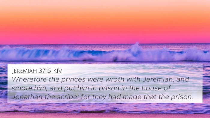 Jeremiah 37:15 KJV Bible Verse Image