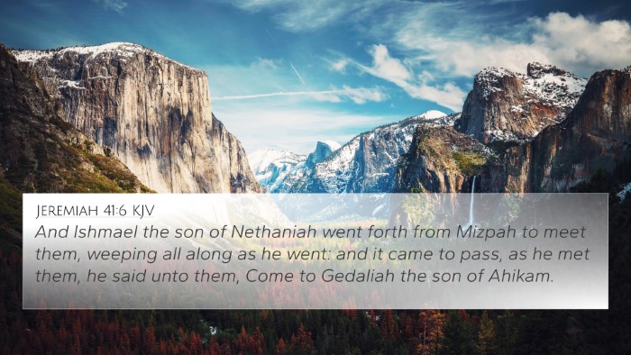 Jeremiah 41:6 KJV 4K Wallpaper - And Ishmael the son of Nethaniah went forth from - 4K Wallpaper Bible Verse