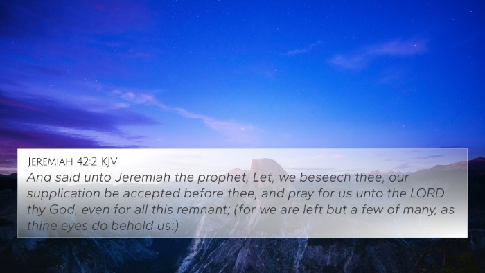Jeremiah 42:2 KJV Bible Verse Image