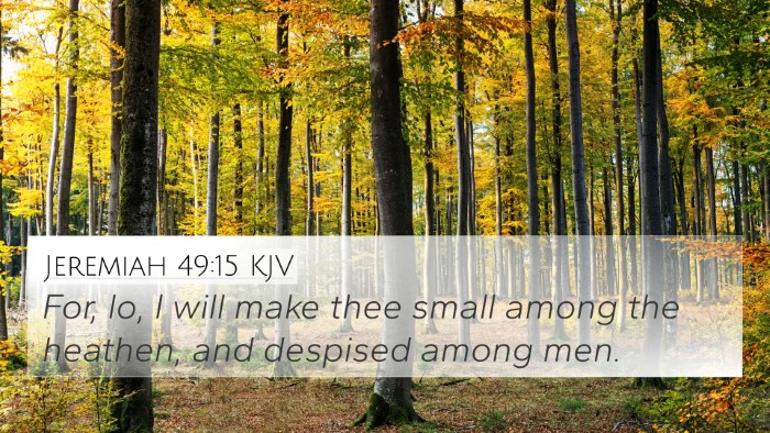 Jeremiah 49:15 KJV 4K Wallpaper - For, lo, I will make thee small among the - 4K Wallpaper Bible Verse