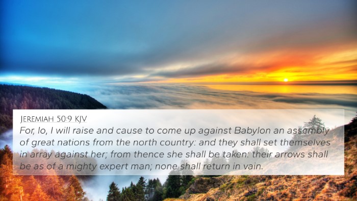 Jeremiah 50:9 KJV Bible Verse Image