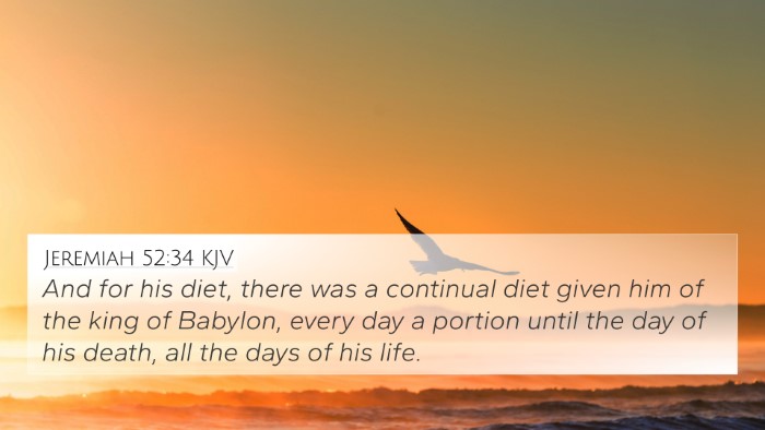 Jeremiah 52:34 KJV 4K Wallpaper - And for his diet, there was a continual diet - 4K Wallpaper Bible Verse