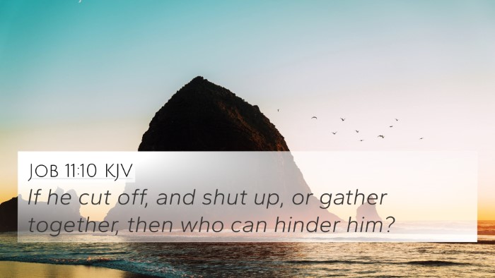 Job 11:10 KJV Bible Verse Image