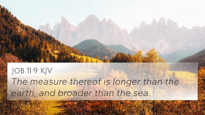 Job 11:9 KJV 4K Wallpaper - The measure thereof is longer than the earth, and - 4K Wallpaper Bible Verse