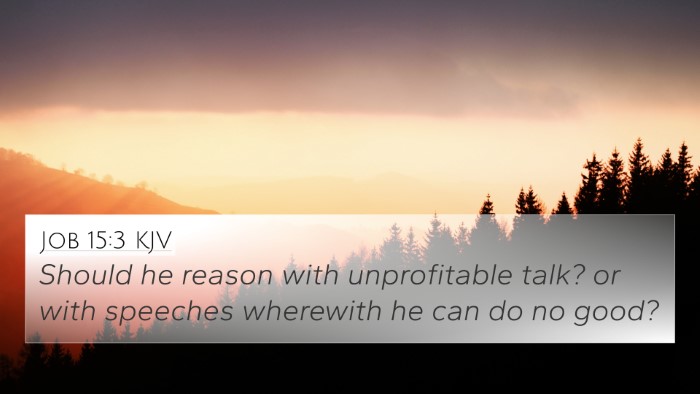 Job 15:3 KJV Bible Verse Image
