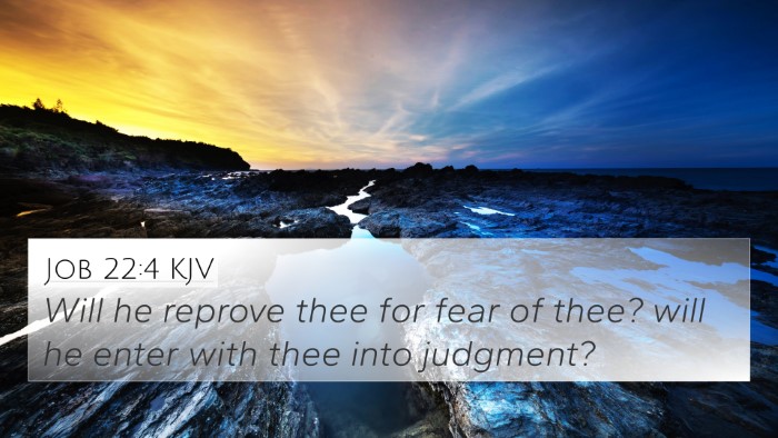 Job 22:4 KJV Bible Verse Image