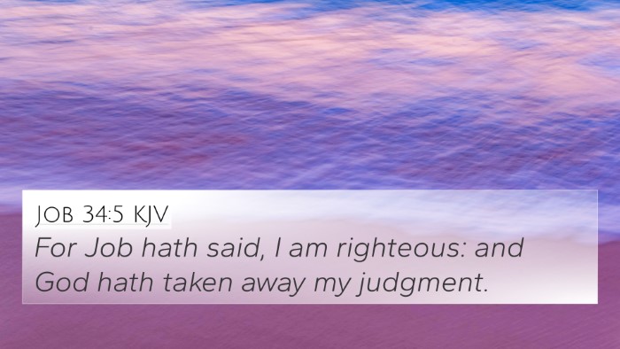 Job 34:5 KJV Bible Verse Image