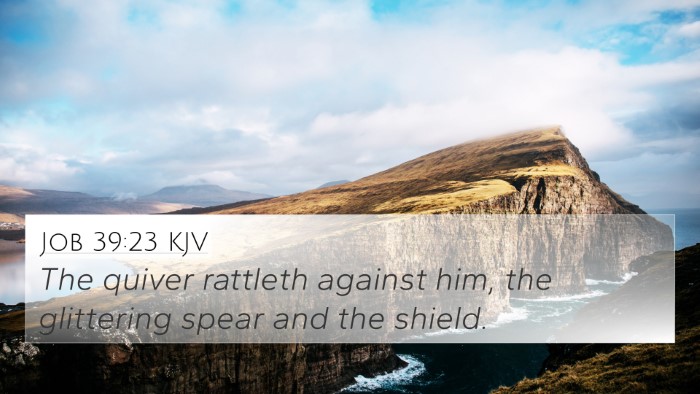 Job 39:23 KJV 4K Wallpaper - The quiver rattleth against him, the glittering - 4K Wallpaper Bible Verse