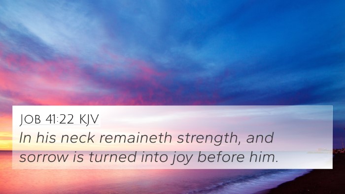 Job 41:22 KJV 4K Wallpaper - In his neck remaineth strength, and sorrow is - 4K Wallpaper Bible Verse