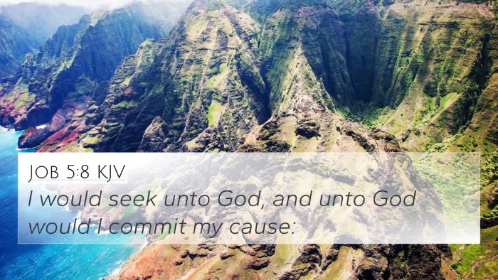 Job 5:8 KJV Bible Verse Image