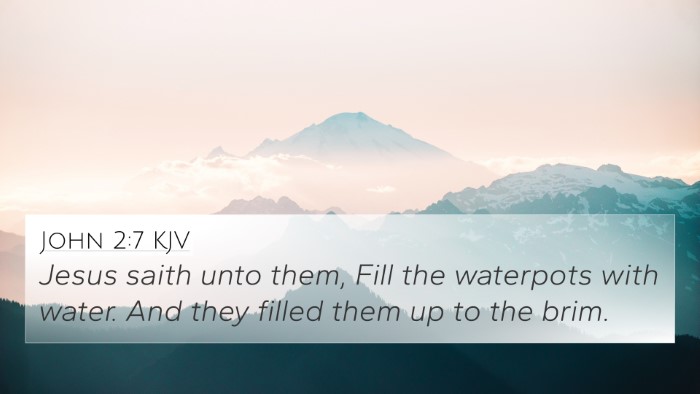 John 2:7 KJV 4K Wallpaper - Jesus saith unto them, Fill the waterpots with - 4K Wallpaper Bible Verse