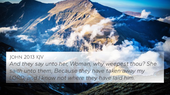 John 20:13 KJV Bible Verse Image