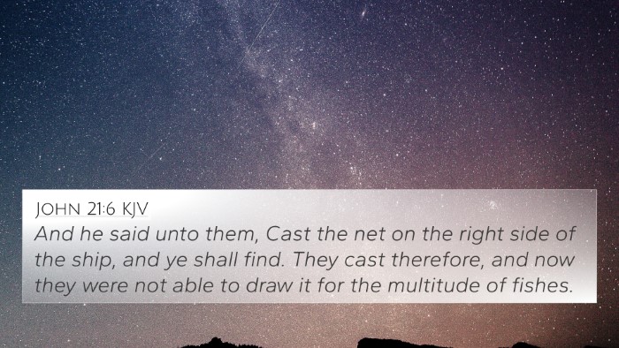 John 21:6 KJV Bible Verse Image