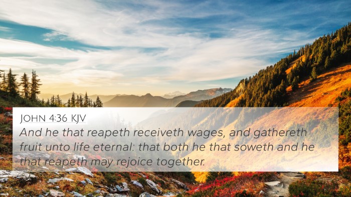 John 4:36 KJV Bible Verse Image