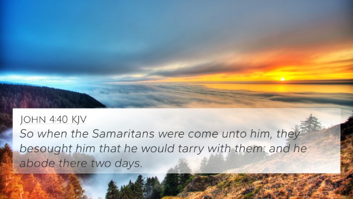 John 4:40 KJV Bible Verse Image