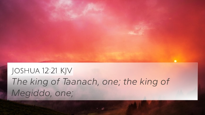 Joshua 12:21 KJV 4K Wallpaper - The king of Taanach, one; the king of Megiddo, - 4K Wallpaper Bible Verse