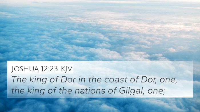 Joshua 12:23 KJV 4K Wallpaper - The king of Dor in the coast of Dor, one; the - 4K Wallpaper Bible Verse