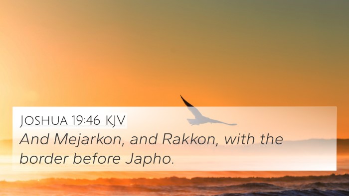 Joshua 19:46 KJV 4K Wallpaper - And Mejarkon, and Rakkon, with the border before - 4K Wallpaper Bible Verse