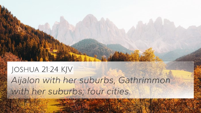 Joshua 21:24 KJV 4K Wallpaper - Aijalon with her suburbs, Gathrimmon with her - 4K Wallpaper Bible Verse