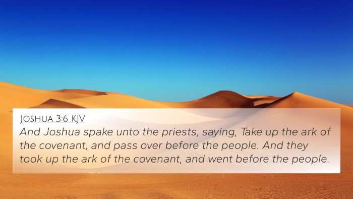 Joshua 3:6 KJV 4K Wallpaper - And Joshua spake unto the priests, saying, Take - 4K Wallpaper Bible Verse