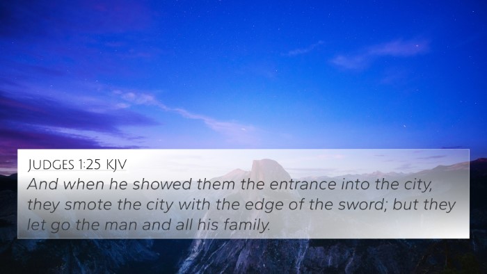 Judges 1:25 KJV 4K Wallpaper - And when he showed them the entrance into the - 4K Wallpaper Bible Verse