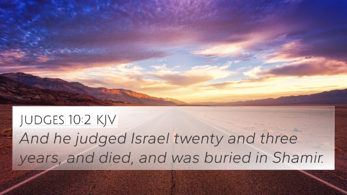 Judges 10:2 KJV Bible Verse Image