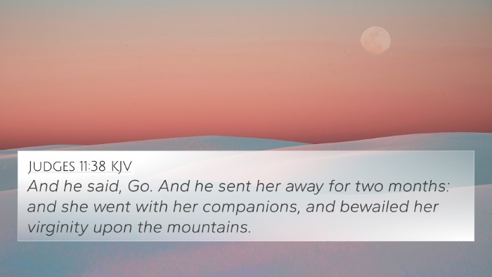 Judges 11:38 KJV 4K Wallpaper - And he said, Go. And he sent her away for two - 4K Wallpaper Bible Verse