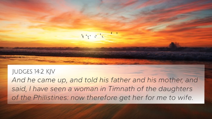 Judges 14:2 KJV Bible Verse Image