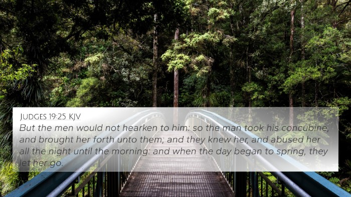 Judges 19:25 KJV 4K Wallpaper - But the men would not hearken to him: so the man - 4K Wallpaper Bible Verse
