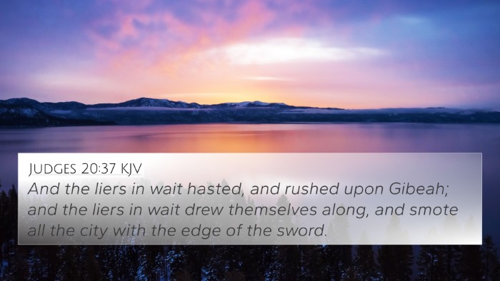 Judges 20:37 KJV 4K Wallpaper - And the liers in wait hasted, and rushed upon - 4K Wallpaper Bible Verse