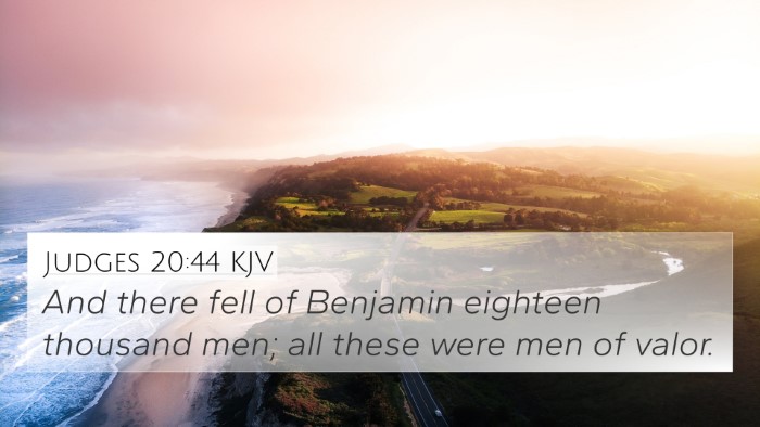 Judges 20:44 KJV Bible Verse Image