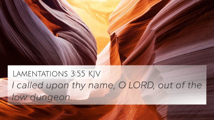 Lamentations 3:55 KJV Bible Verse Image