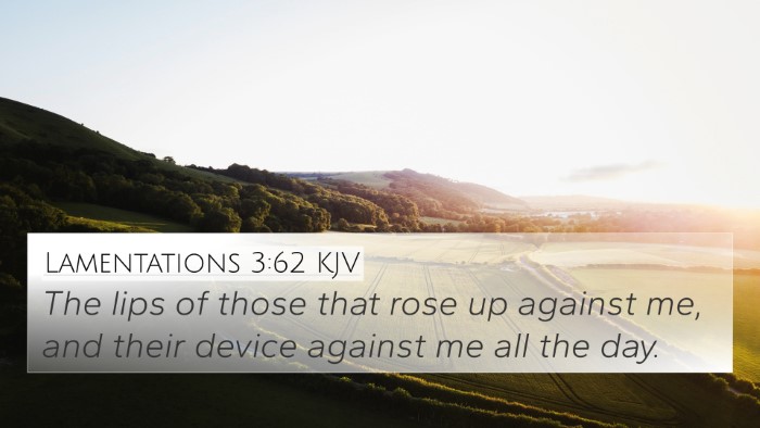 Lamentations 3:62 KJV 4K Wallpaper - The lips of those that rose up against me, and - 4K Wallpaper Bible Verse