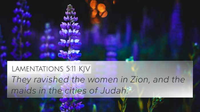 Lamentations 5:11 KJV 4K Wallpaper - They ravished the women in Zion, and the maids in - 4K Wallpaper Bible Verse