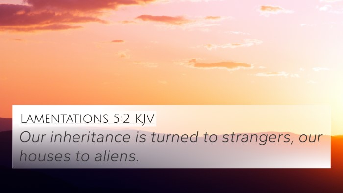 Lamentations 5:2 KJV 4K Wallpaper - Our inheritance is turned to strangers, our - 4K Wallpaper Bible Verse