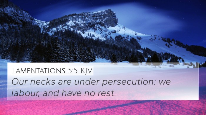 Lamentations 5:5 KJV Bible Verse Image