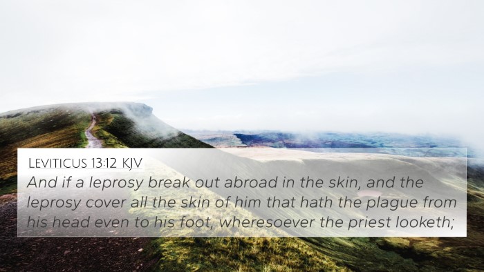 Leviticus 13:12 KJV 4K Wallpaper - And if a leprosy break out abroad in the skin, - 4K Wallpaper Bible Verse