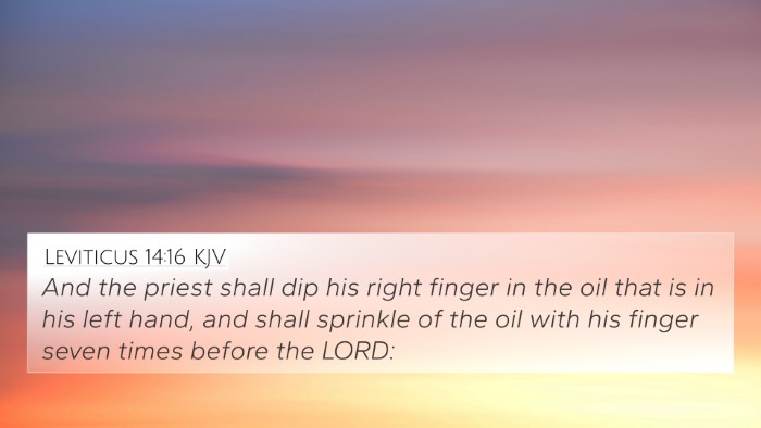 Leviticus 14:16 KJV 4K Wallpaper - And the priest shall dip his right finger in the - 4K Wallpaper Bible Verse