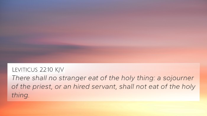 Leviticus 22:10 KJV Bible Verse Image