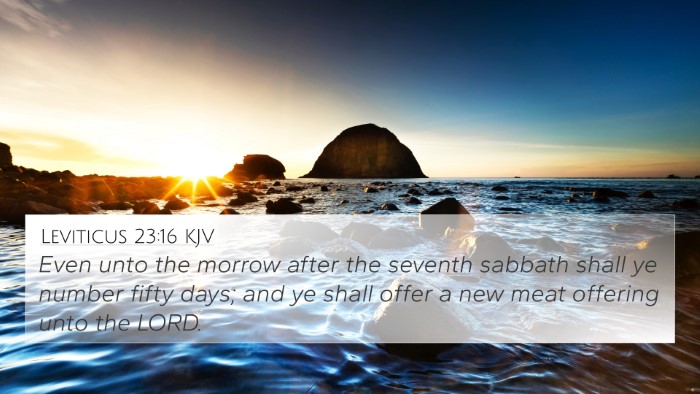 Leviticus 23:16 KJV Bible Verse Image