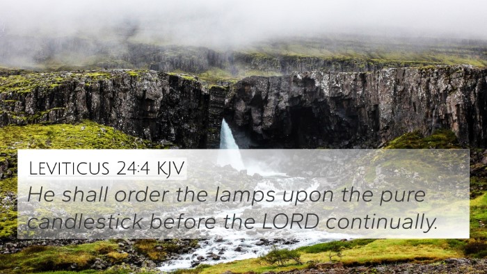Leviticus 24:4 KJV 4K Wallpaper - He shall order the lamps upon the pure - 4K Wallpaper Bible Verse