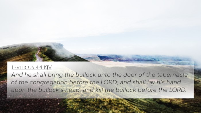Leviticus 4:4 KJV 4K Wallpaper - And he shall bring the bullock unto the door of - 4K Wallpaper Bible Verse