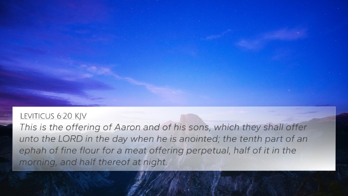Leviticus 6:20 KJV Bible Verse Image