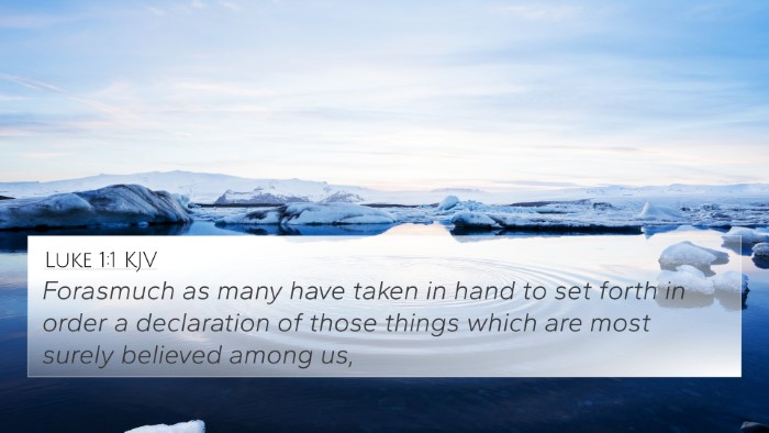 Luke 1:1 KJV 4K Wallpaper - Forasmuch as many have taken in hand to set forth - 4K Wallpaper Bible Verse