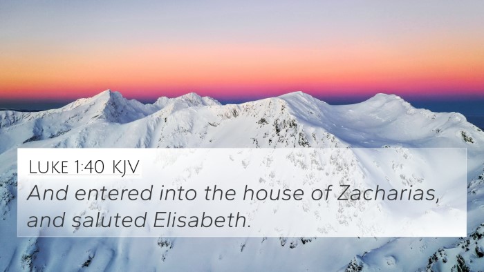 Luke 1:40 KJV 4K Wallpaper - And entered into the house of Zacharias, and - 4K Wallpaper Bible Verse