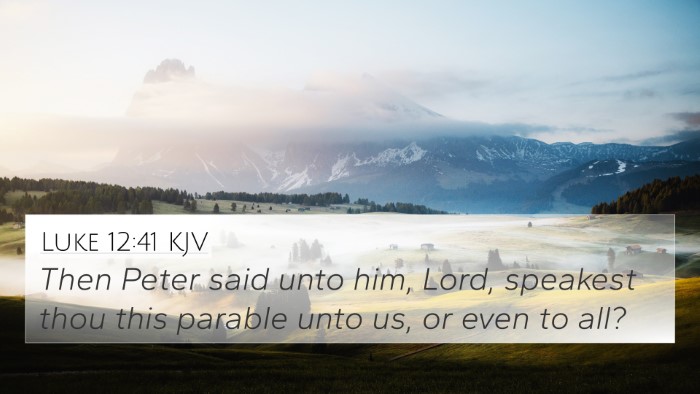 Luke 12:41 KJV 4K Wallpaper - Then Peter said unto him, Lord, speakest thou - 4K Wallpaper Bible Verse