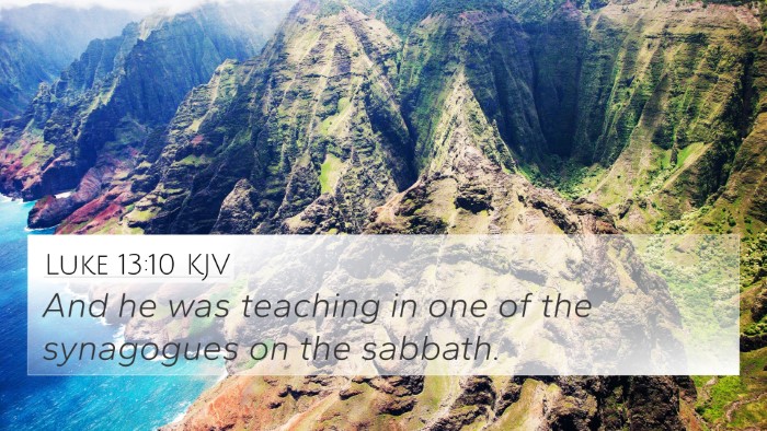 Luke 13:10 KJV Bible Verse Image